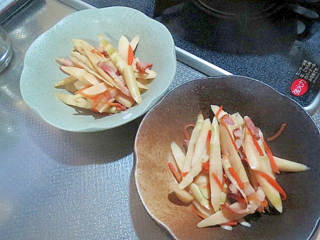 姫竹とベーコンの炒め物