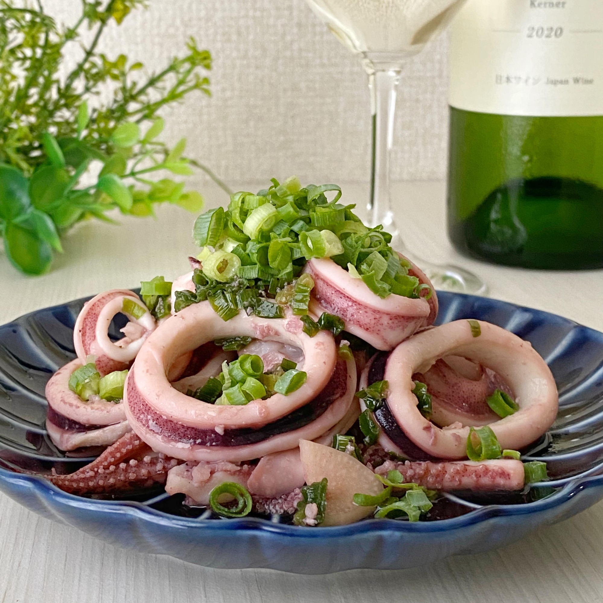 イカのねぎ盛り塩炒め