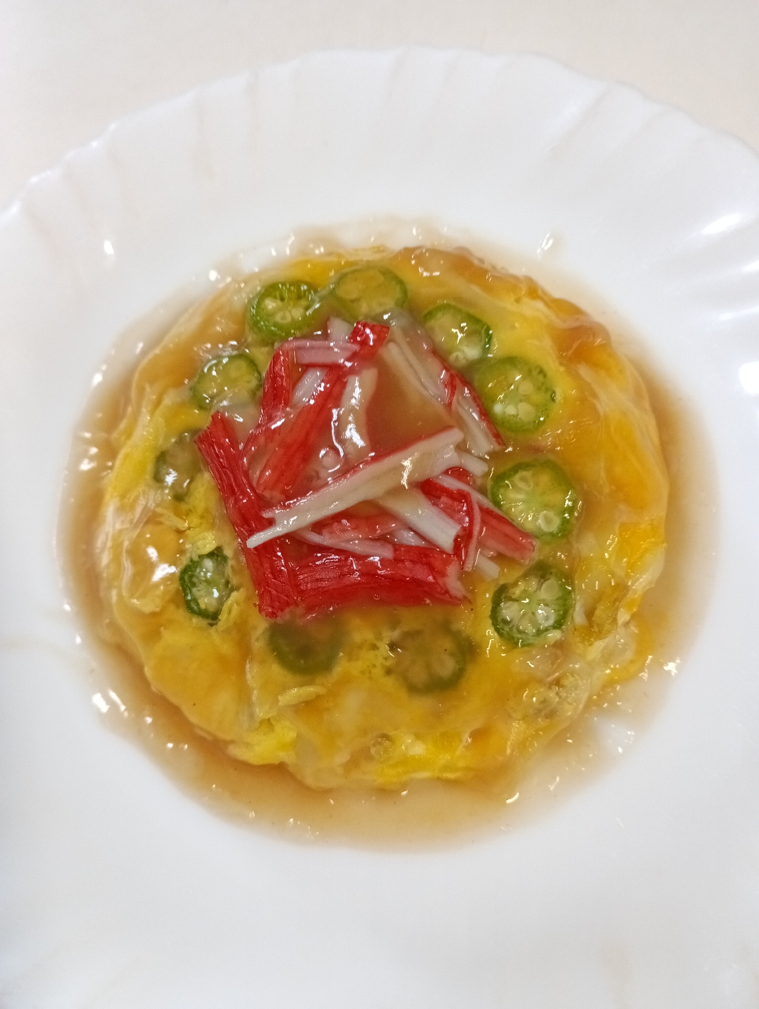レンジで作る！うどんオムレツのあんかけ