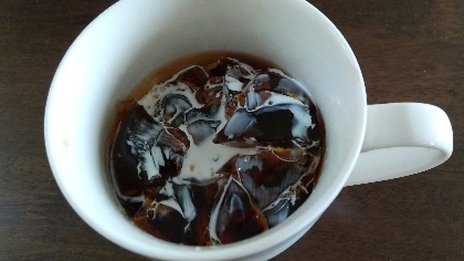 本当に簡単に出来ました。
コーヒーのじゃまにならず、美味しかったです。
それにしても、ゼライスは便利ですね。