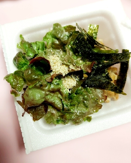 ごま香るリーフレタス塩昆布納豆