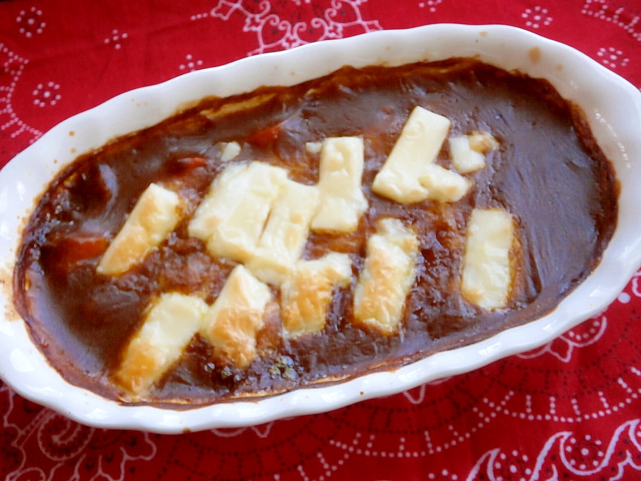 餅入りチーズカレーグラタン