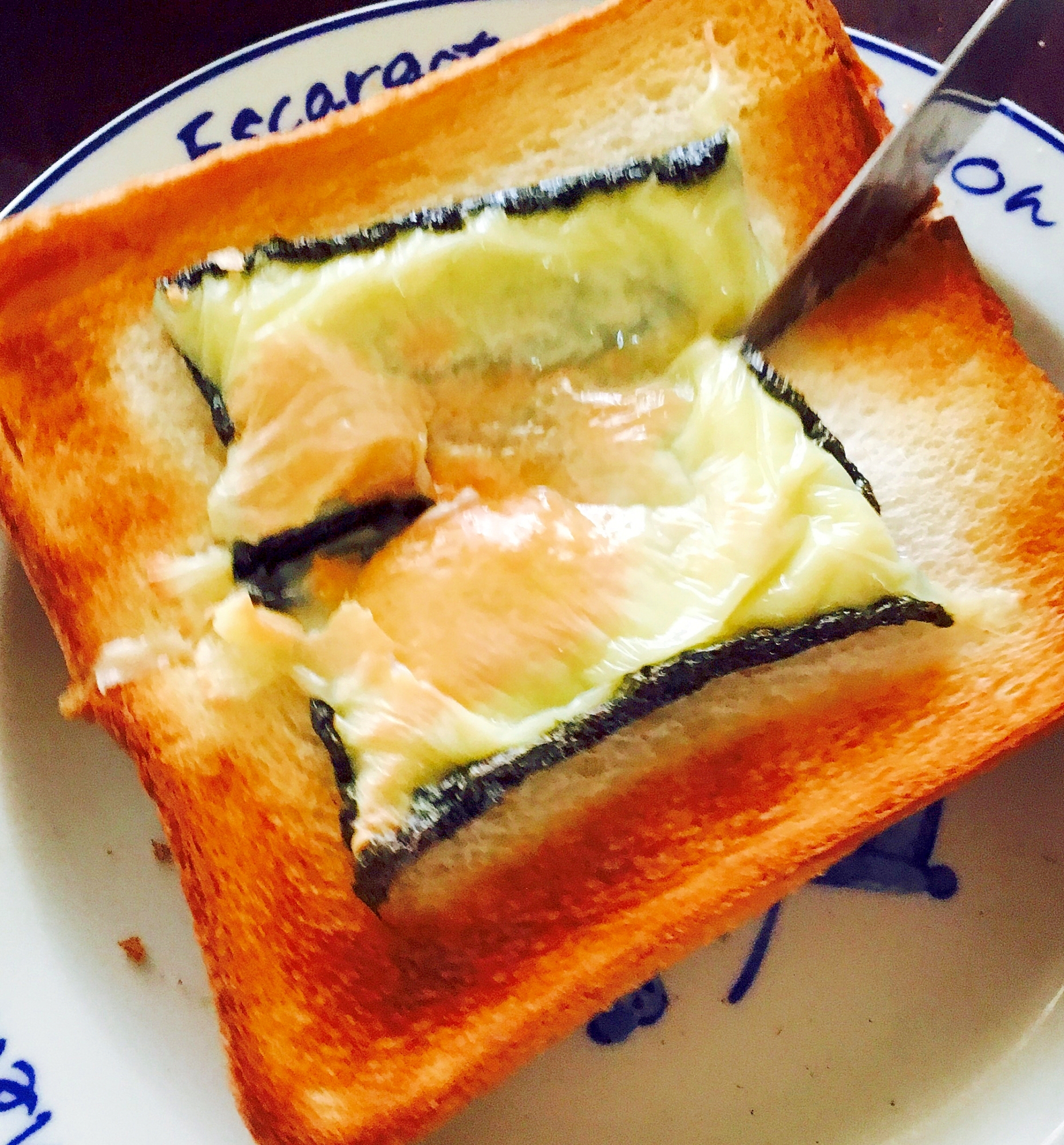 幼児食☆海苔とチーズ乗せのトースト