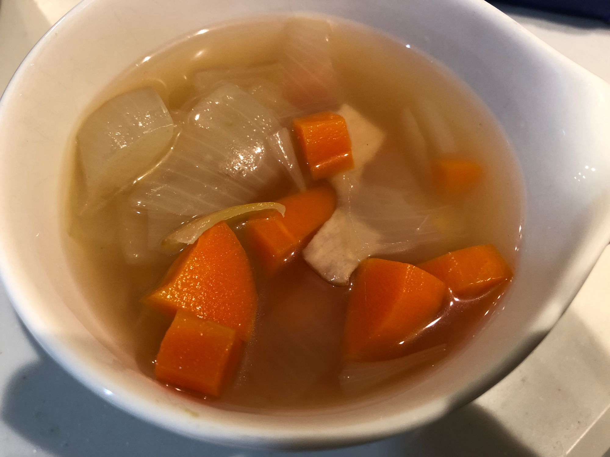 ハムと2種野菜スープ