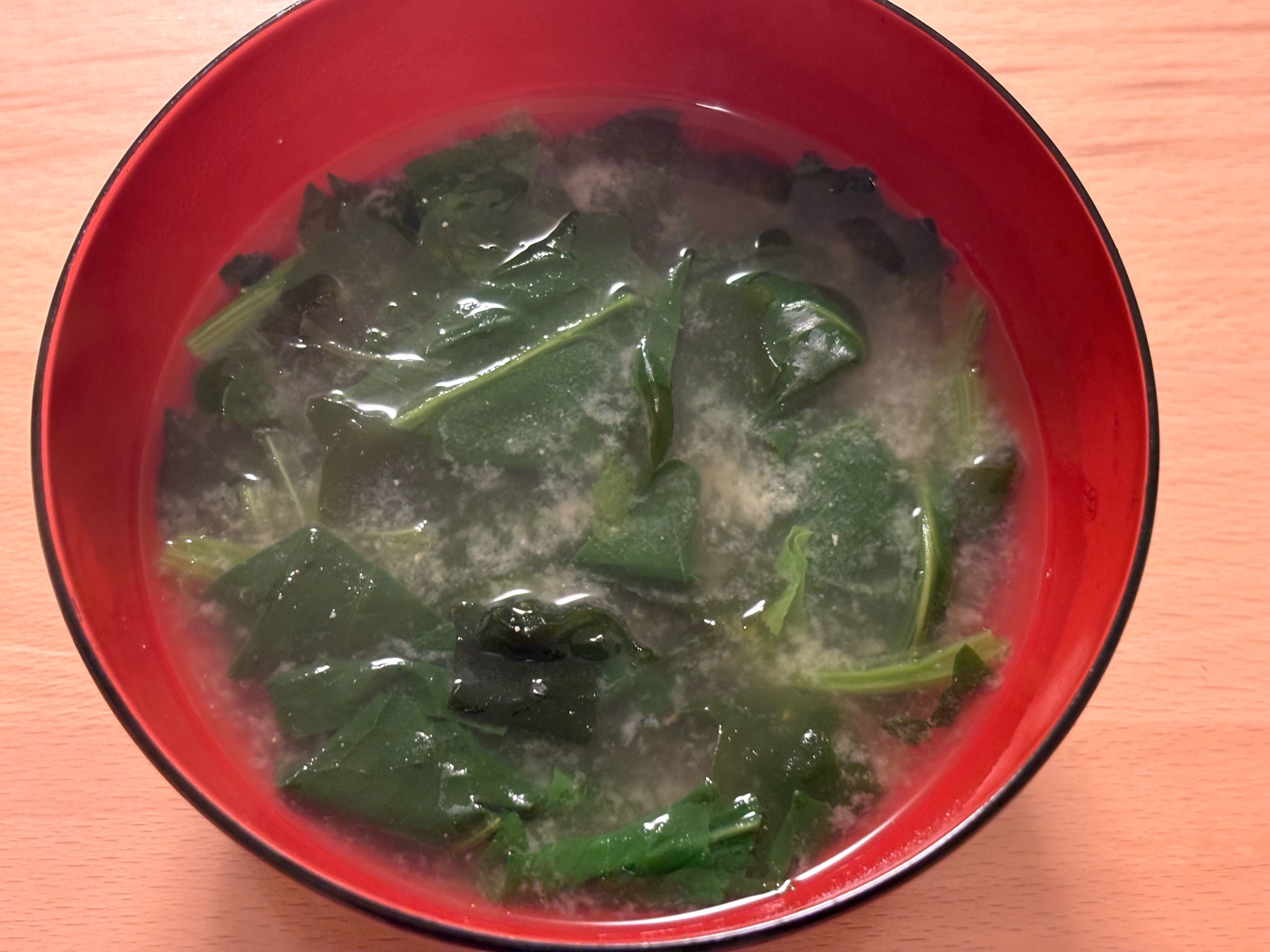 ほうれん草とわかめの味噌汁