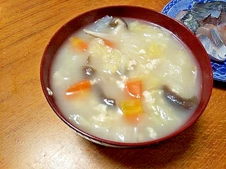 けんちん汁（にんじん・白菜・椎茸・豆腐）