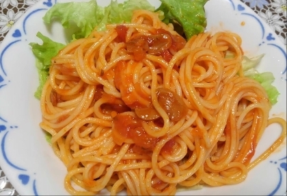 サバの味噌煮缶で！サバ缶のトマトパスタ♡