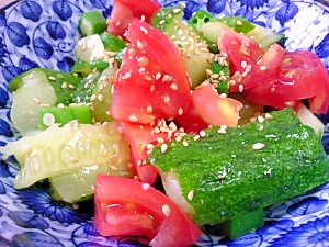 夏野菜のゴマポンサラダ