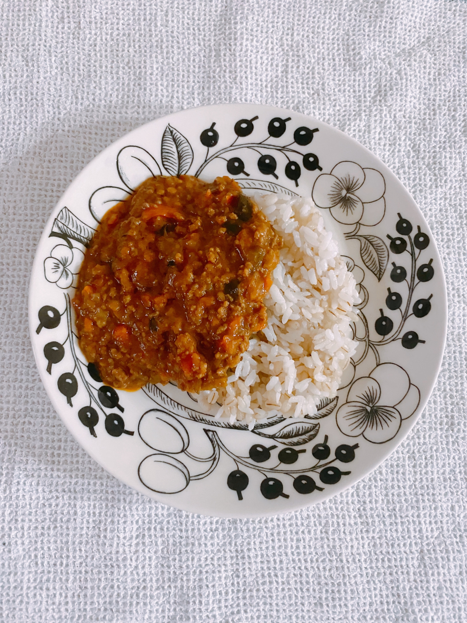 夏野菜でキーマカレー