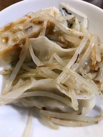 チルド餃子ともやしの蒸し焼き
