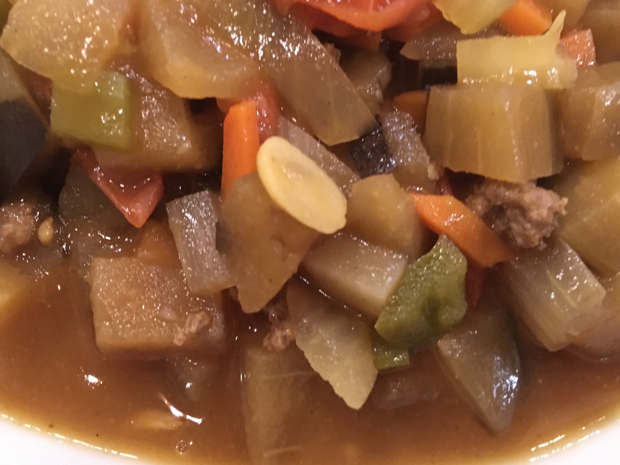 なすと玉ねぎと人参とピーマンと牛肉のカレースープ レシピ 作り方 By Tommeg12 楽天レシピ