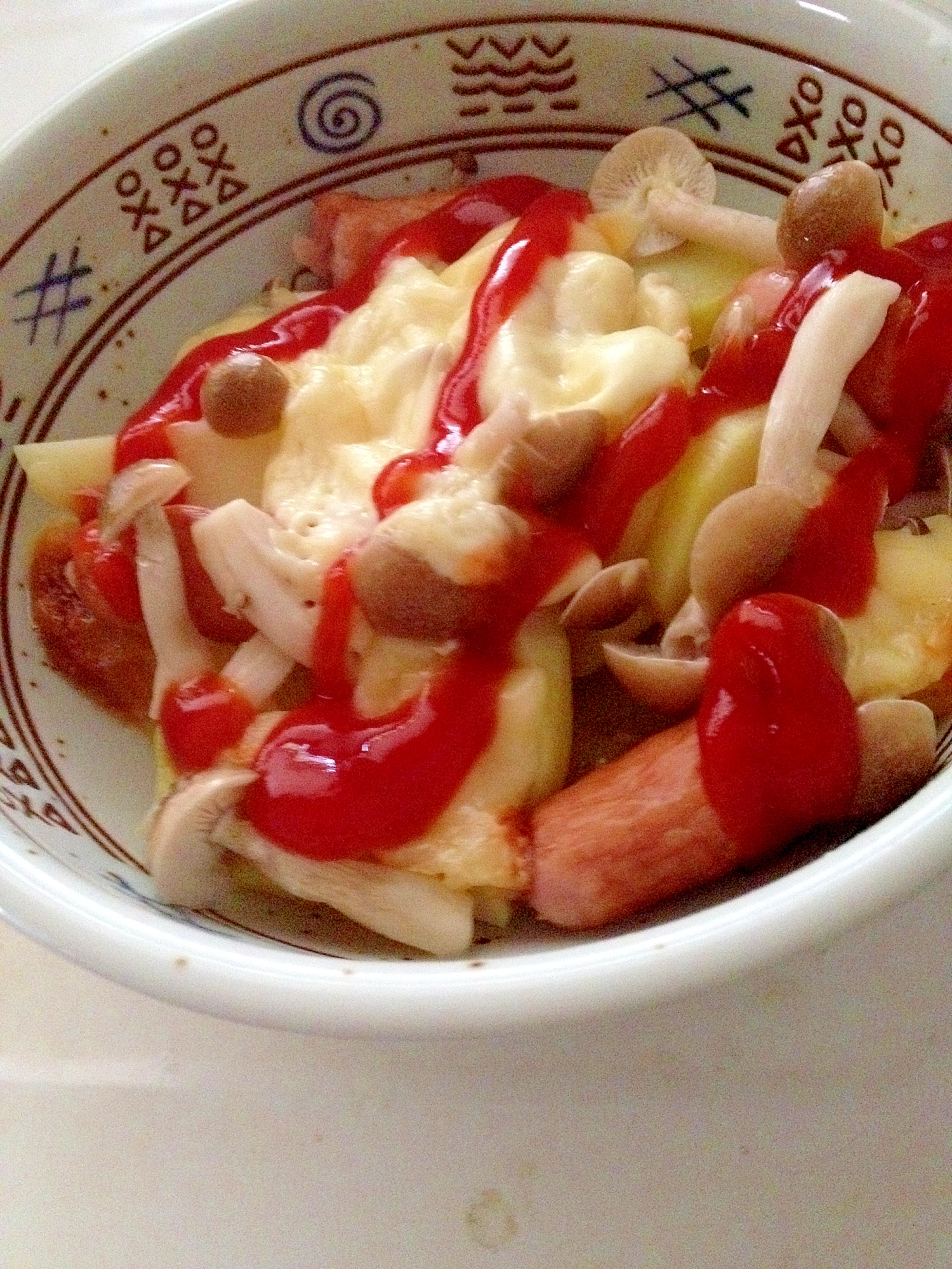 ウインナーとしめじのチーズケチャップ焼き レシピ 作り方 By Maybee 楽天レシピ