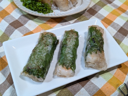 生春巻きの皮de海老餃子