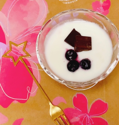 ブルーベリーとチョコのヨーグルト