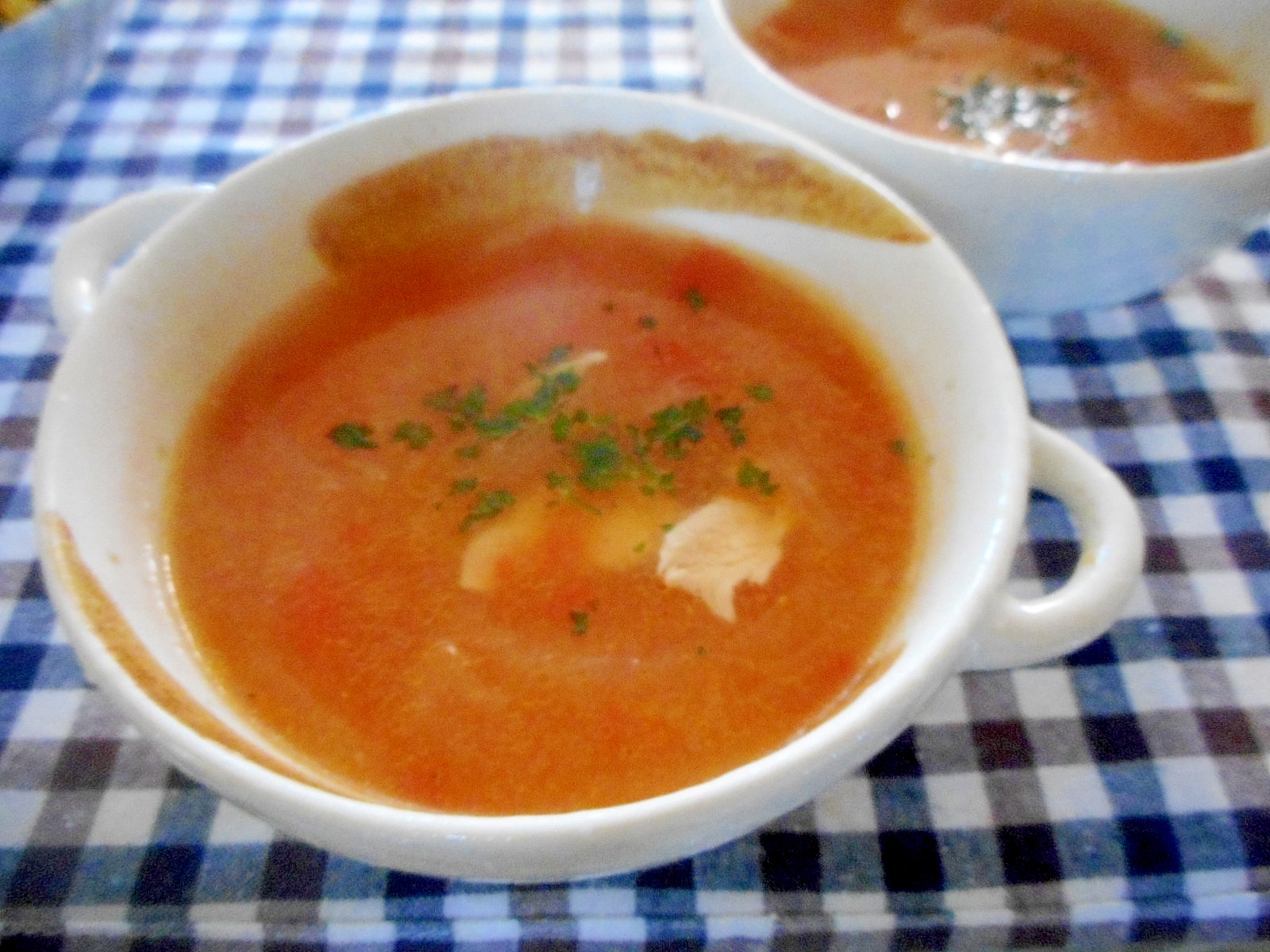 新玉ねぎとおろしトマトのスープ