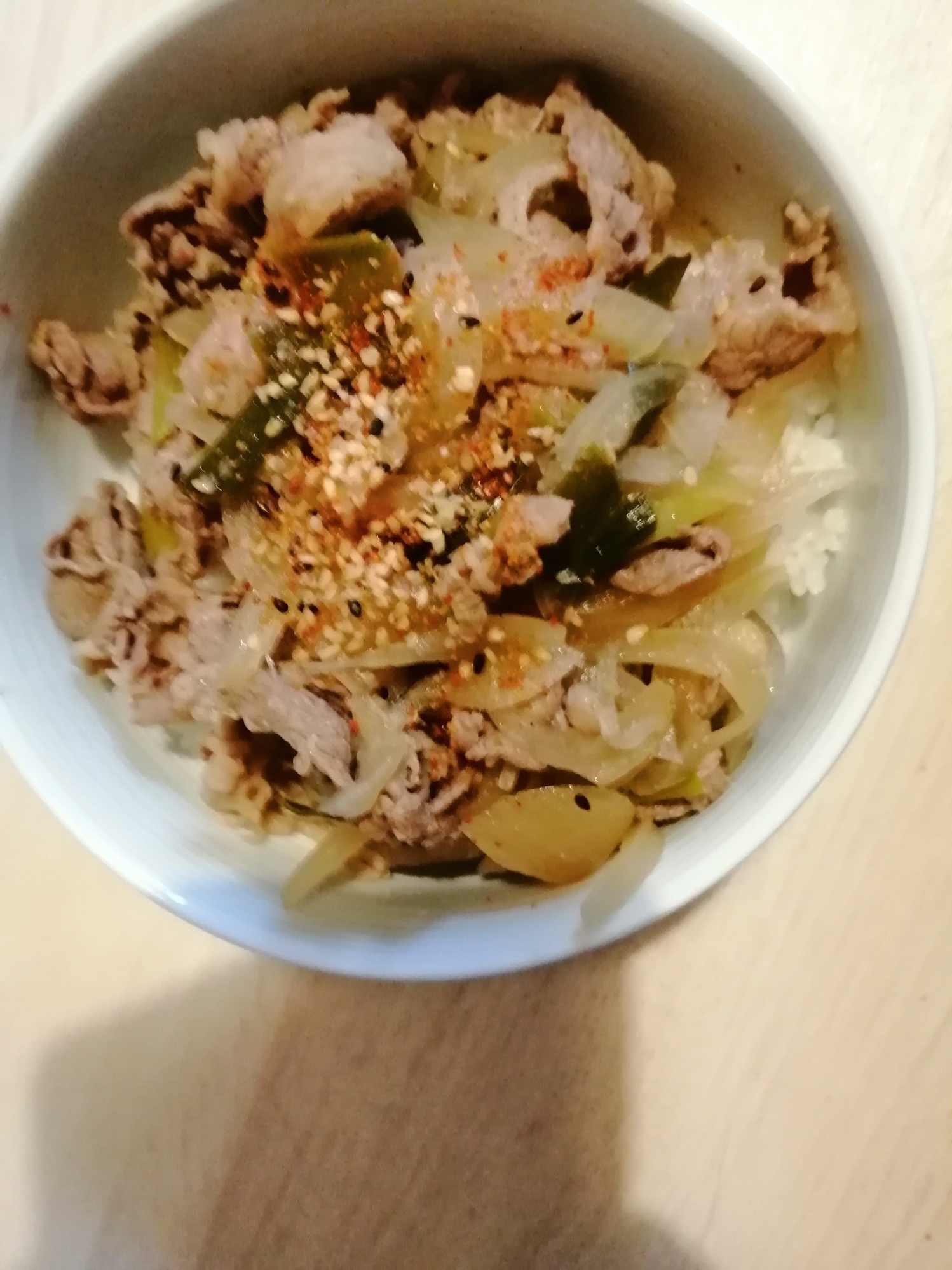ネギ牛丼