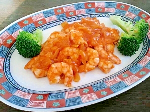 玉ねぎゴロゴロ えびのケチャップ炒め レシピ 作り方 By びばまいぺーす 楽天レシピ