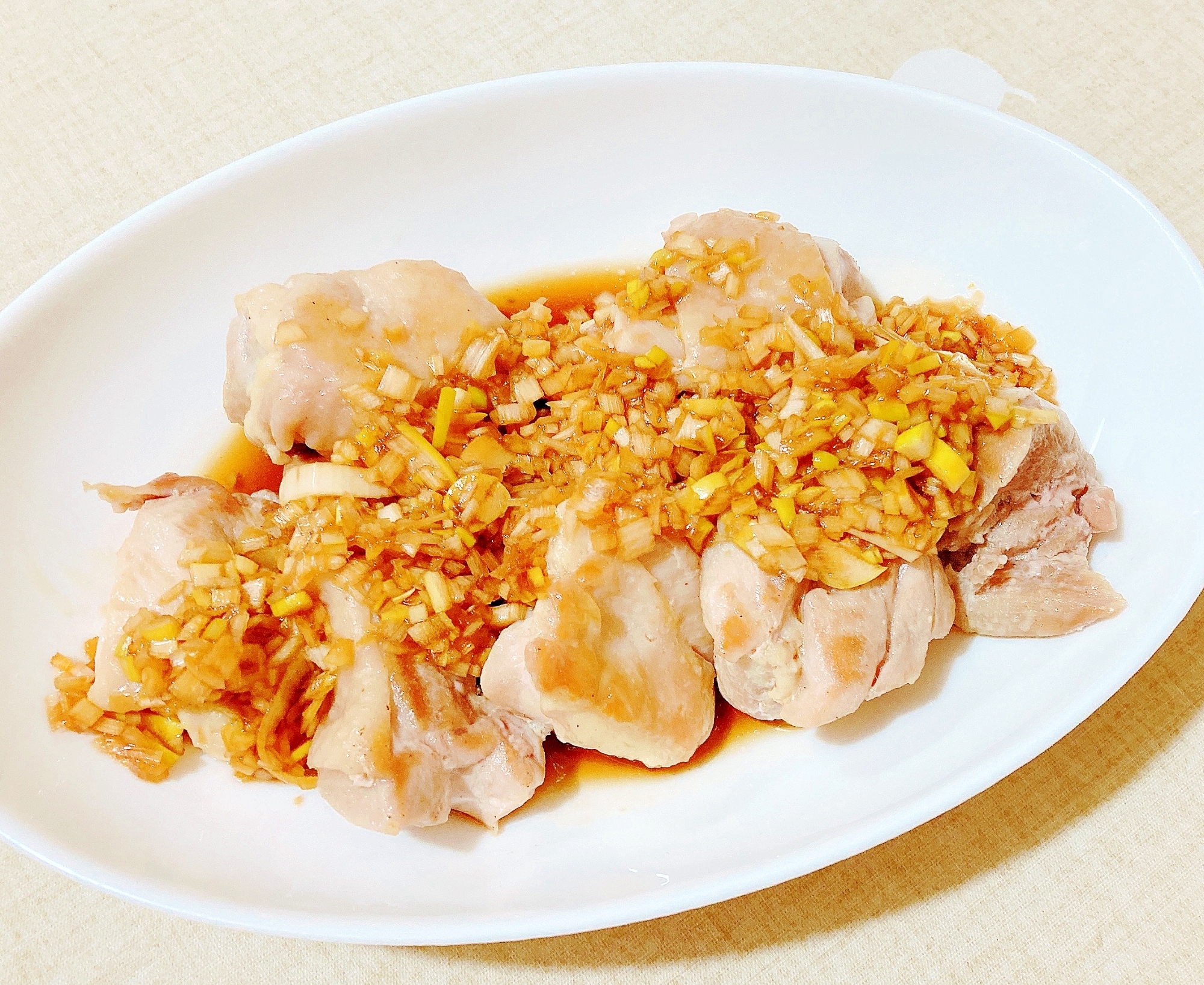 鶏肉の葱ソースかけ