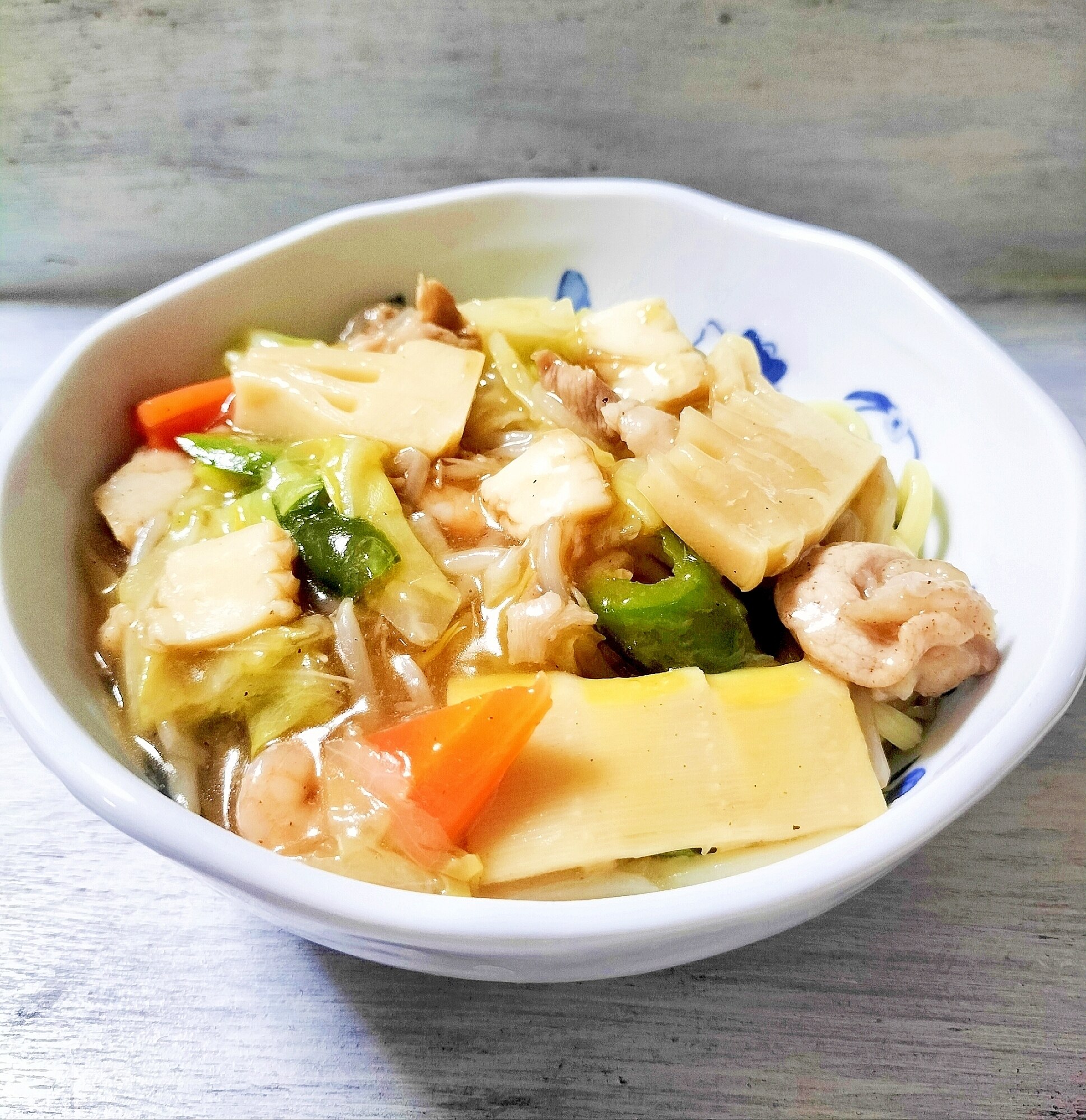 筍たっぷり♡あんかけちゃんぽん レシピ・作り方 by ここなっつん