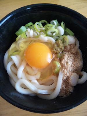 風味良し！柚子胡椒の釜玉うどん