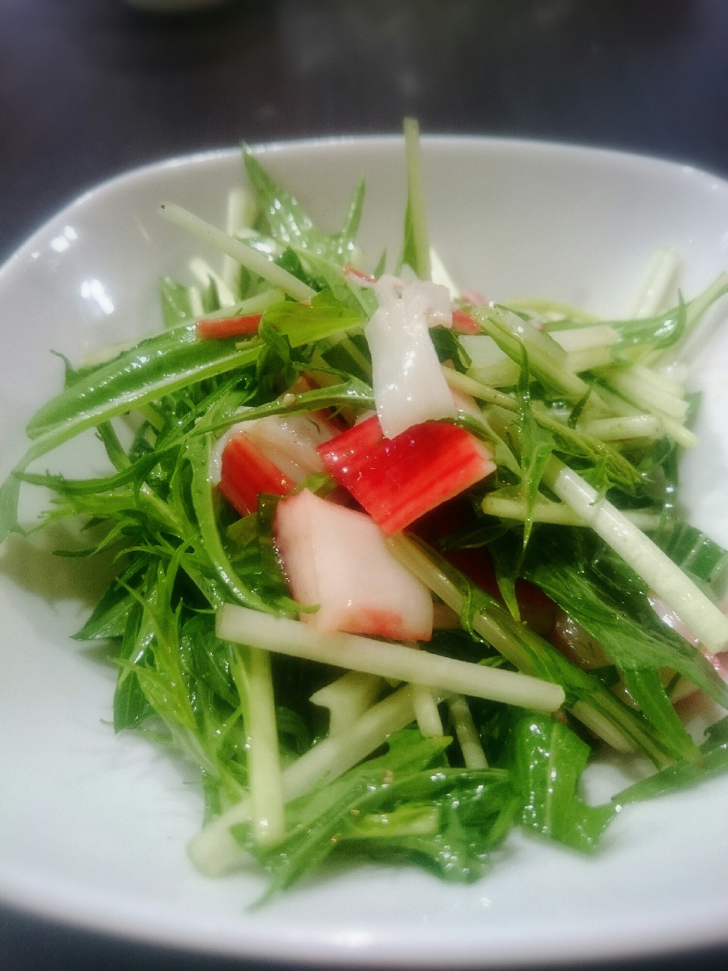 水菜とカニかまのナムル風サラダ