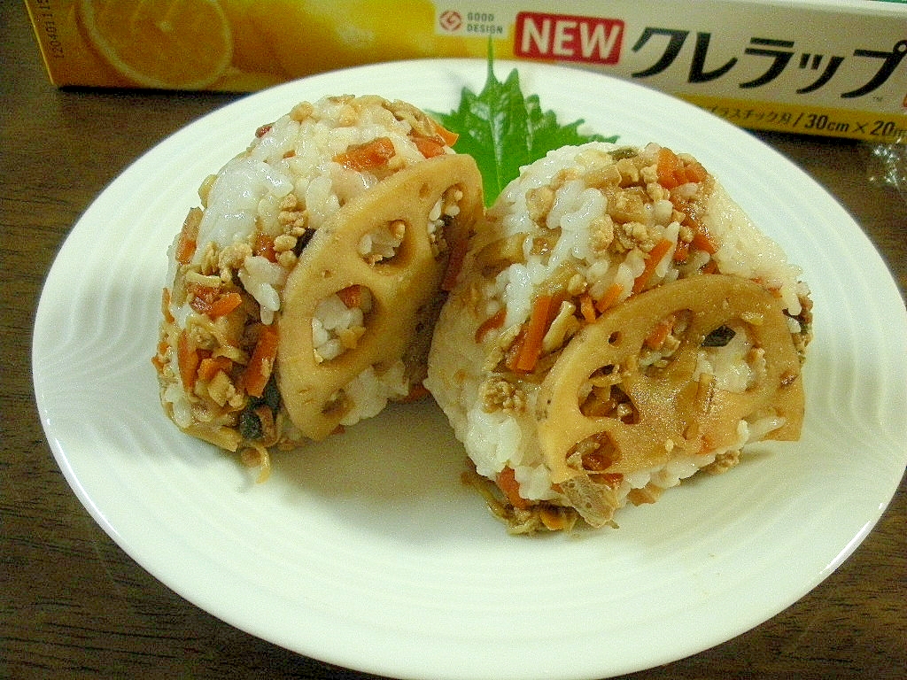 茨城県☆シャキシャキ蓮根の混ぜ込みご飯おにぎり☆