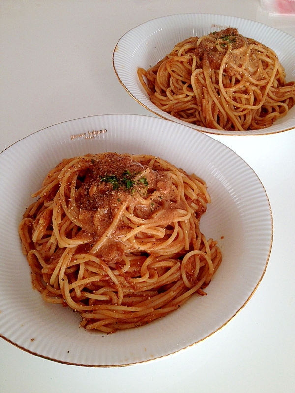 リメイク☆ハヤシライスソースのなめらかパスタ