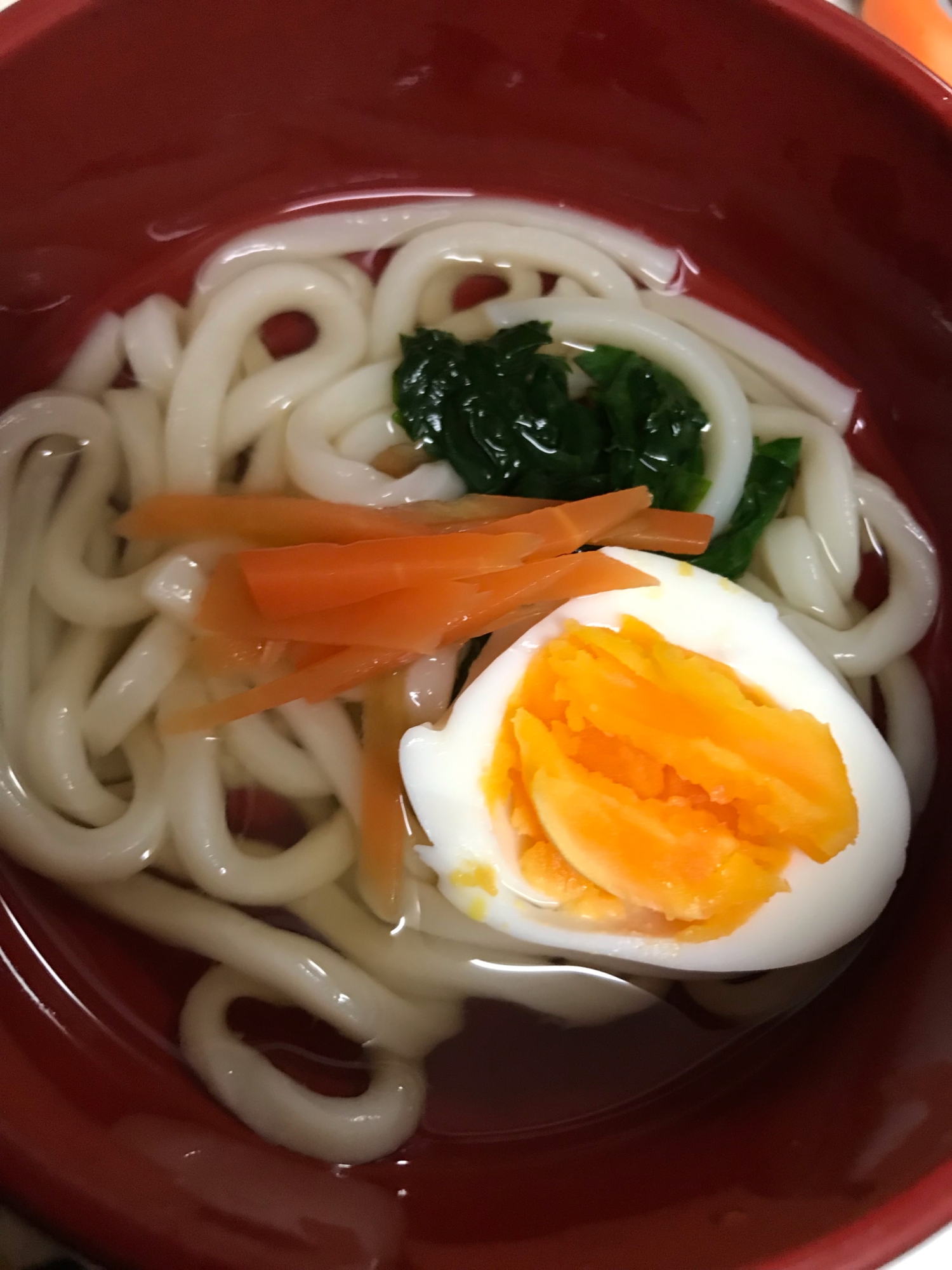 卵とほうれん草のうどん