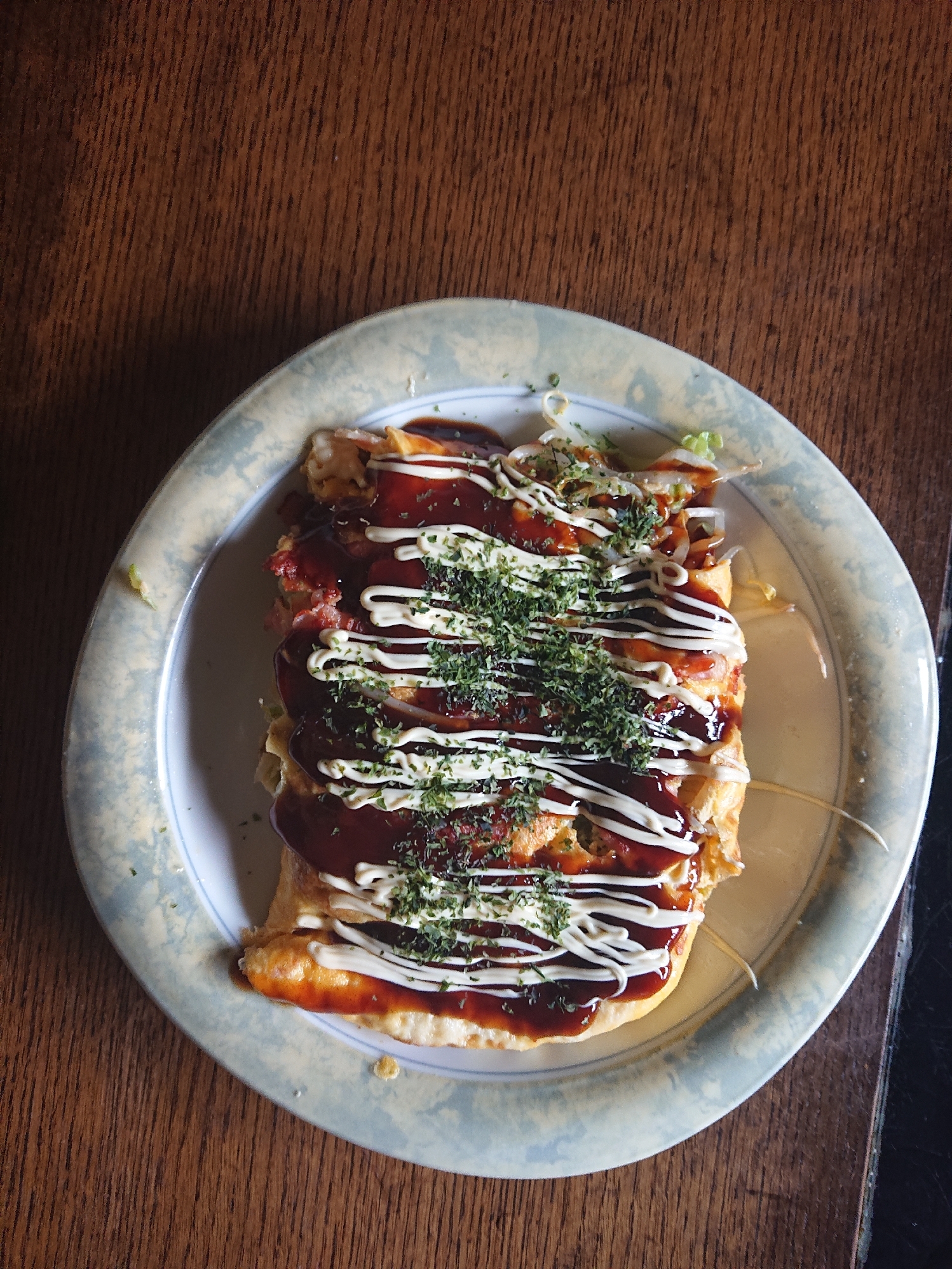 お好み焼き風！もやしとキャベツのオムレツ