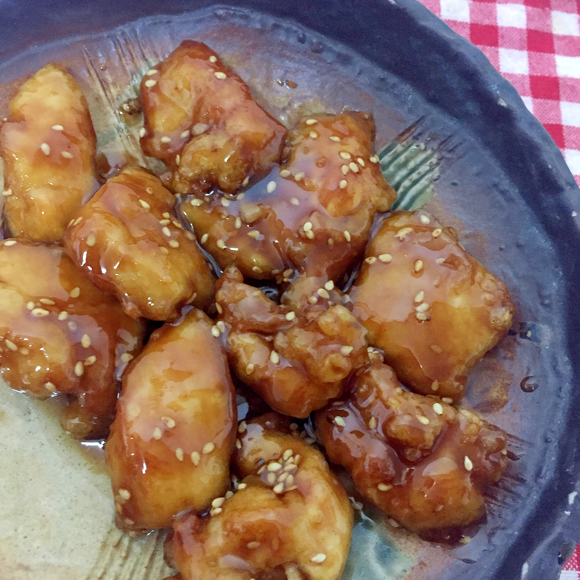 唐揚げの甘辛胡麻和え☆