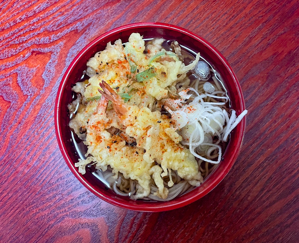 バナメイエビ天と野菜かき揚げのお蕎麦