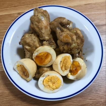 鶏手羽元と卵の照り煮
