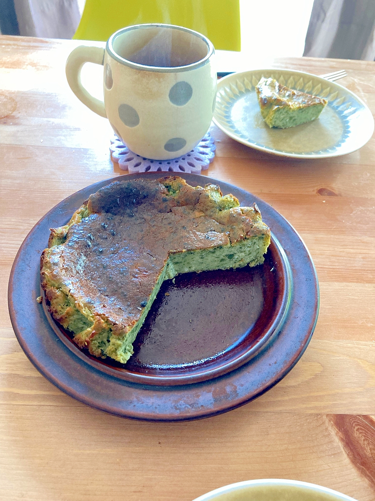 簡単まぜるだけ!抹茶のバスクチーズケーキ