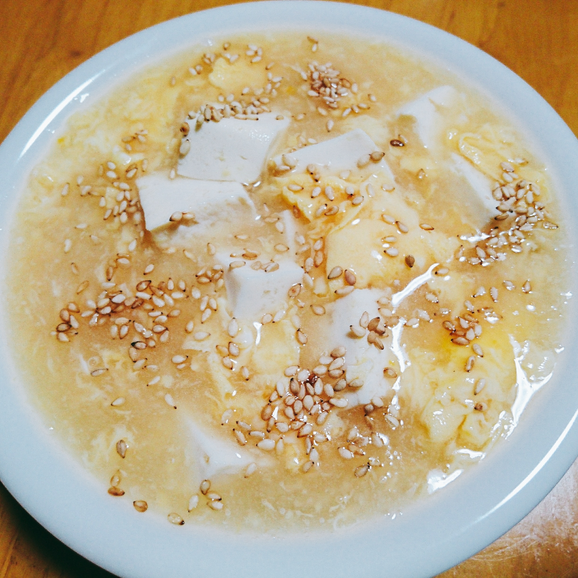 簡単☆豆腐と卵のあんかけスープ