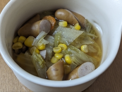 白菜と人参とコーンスープ