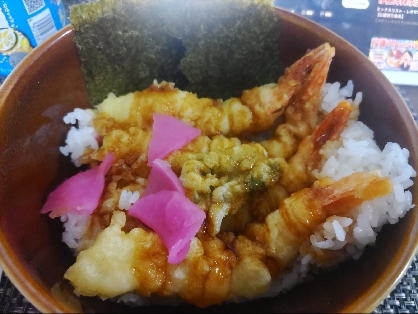 のり弁風海老天丼