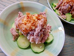 きゅうりと豚肉の香味ドレッシングサラダ