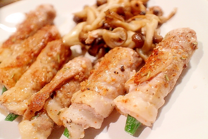冷凍保存して食べる時焼くだけおかず　オクラの肉巻き