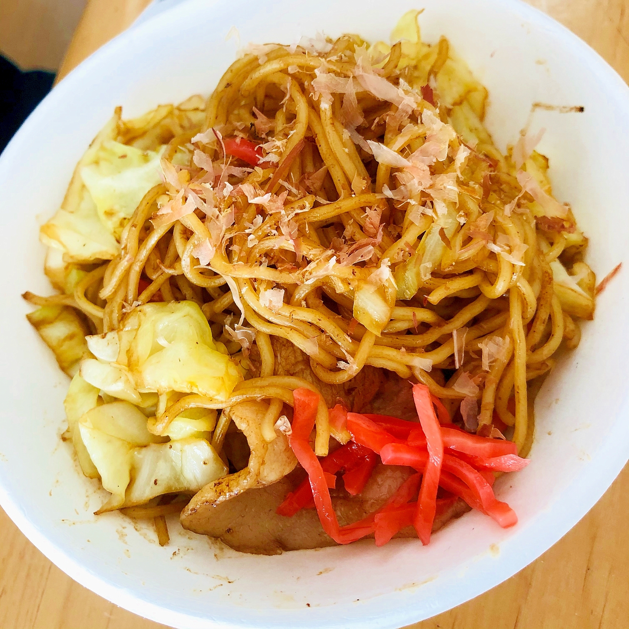 鰹節と紅しょうがの焼きそば