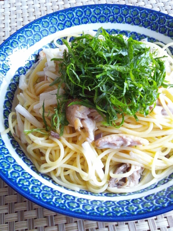 鯵と山芋の塩すだちパスタ