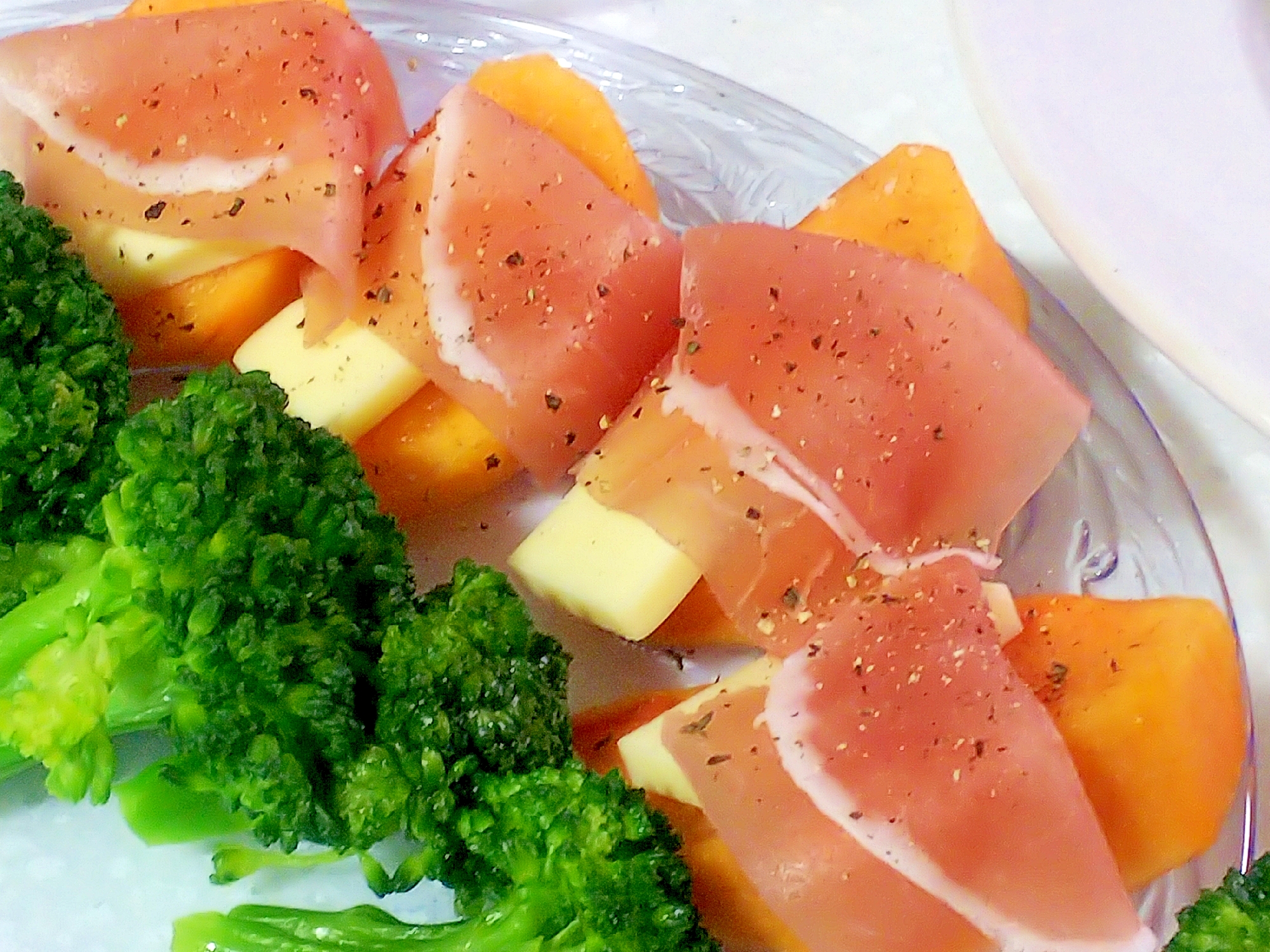 簡単オードブル☆柿とチーズの生ハム巻き