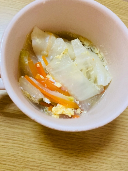 水餃子の白菜卵スープ♡