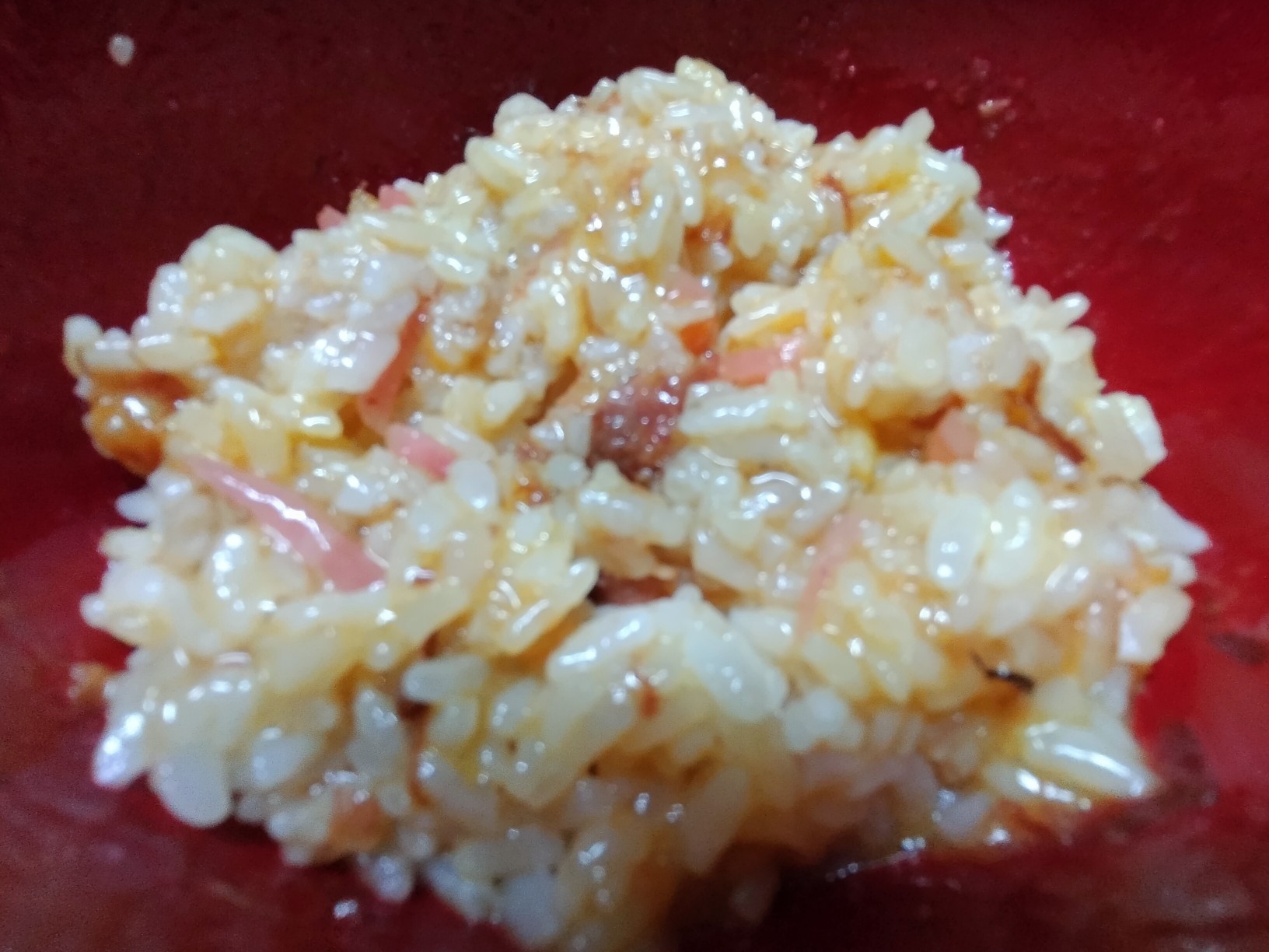 紅生姜と鰹節の卵かけご飯