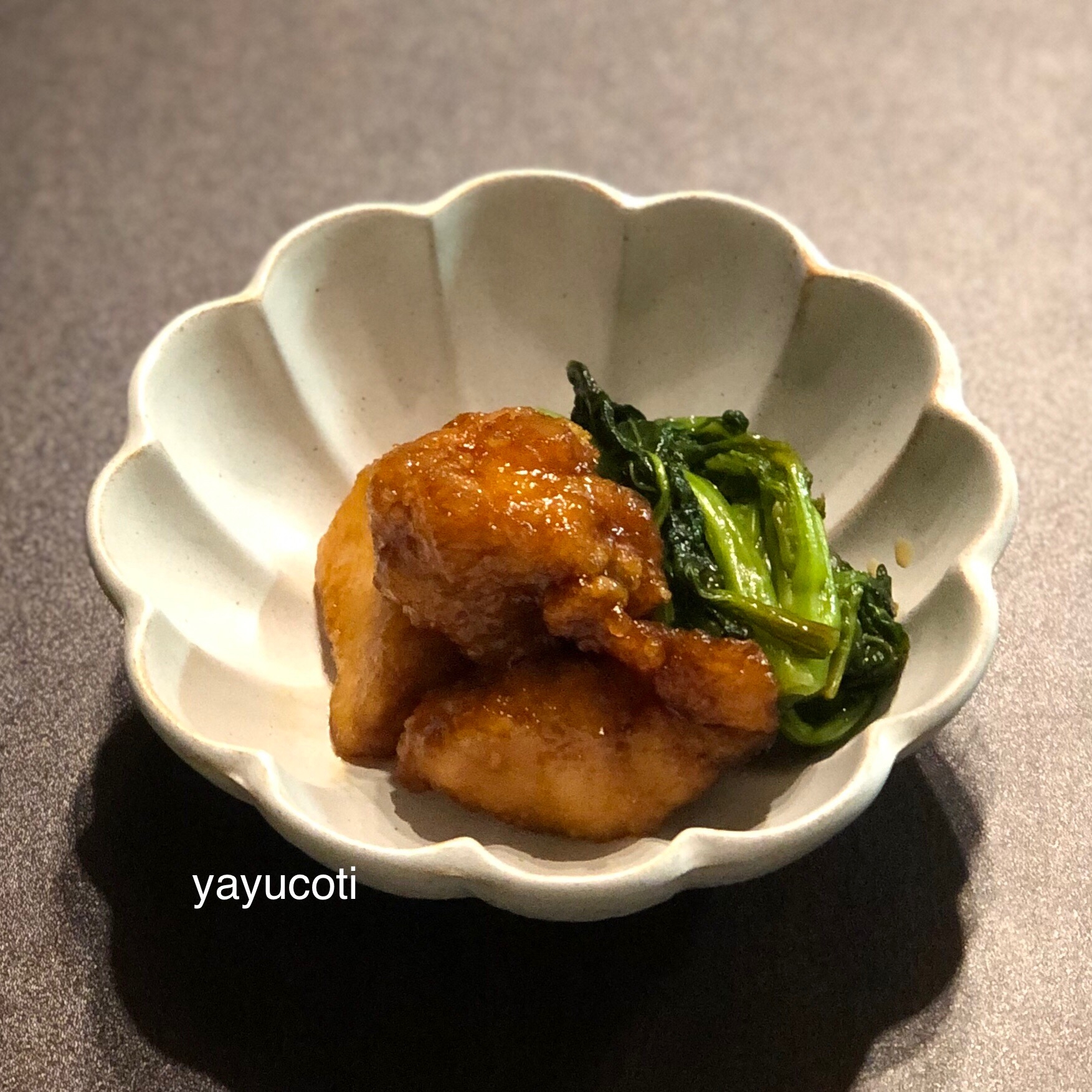 簡単リメイク！鶏から揚げと小松菜の甘辛煮