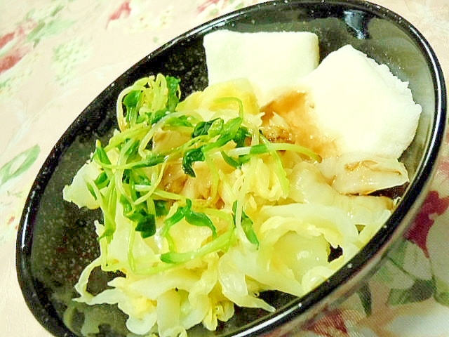 お野菜たっぷり❤白菜と豆苗の甘辛醤油餅