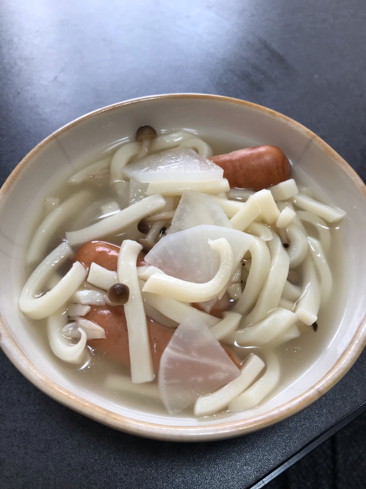 お昼ご飯に♪簡単大根しめじウィンナーうどん