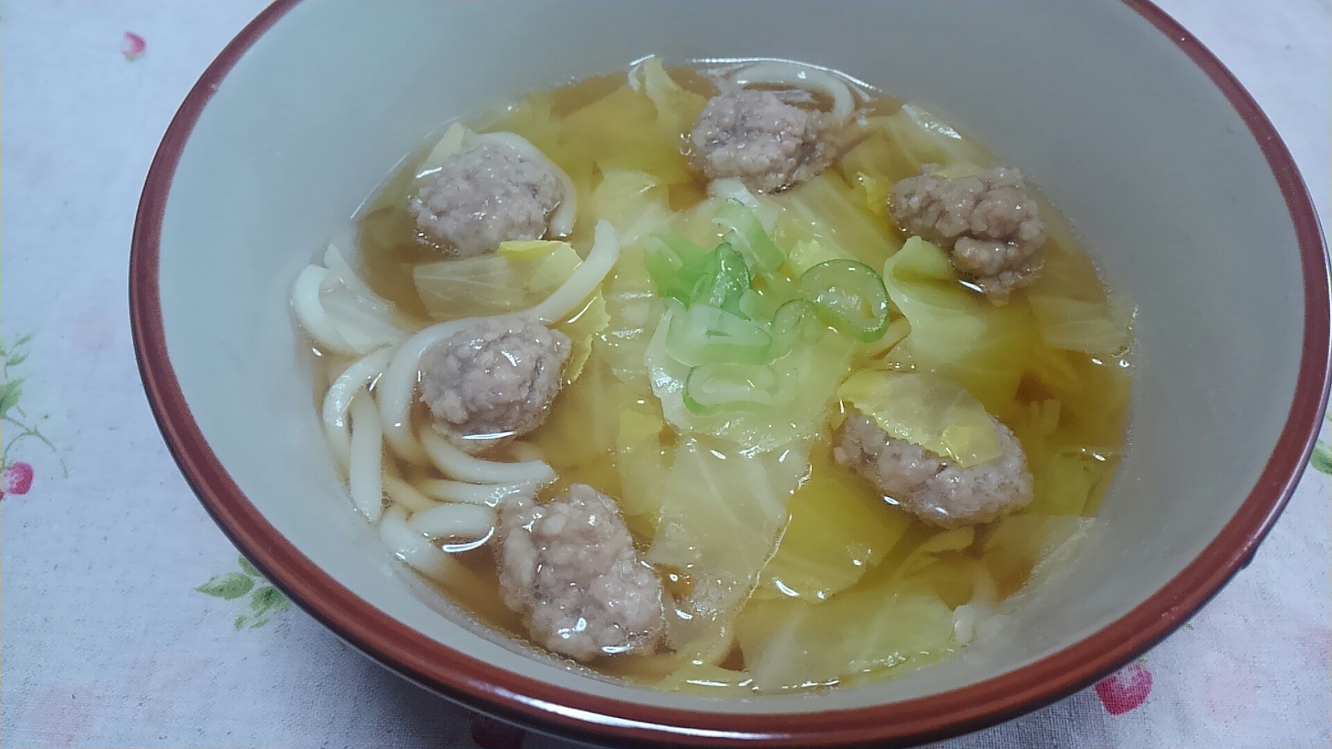 肉団子とキャベツのうどん☆