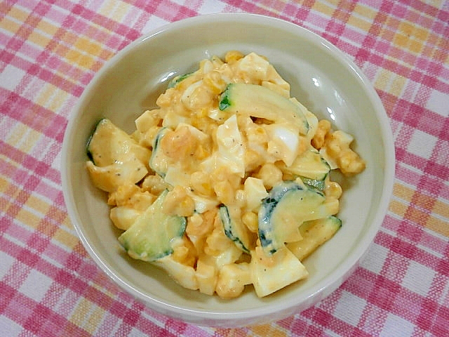 ズッキーニ・コーン・卵のサラダ