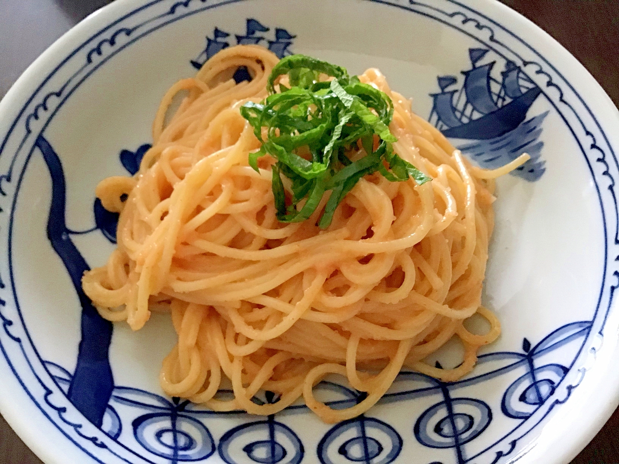 にんにく風味の明太子スパゲティ