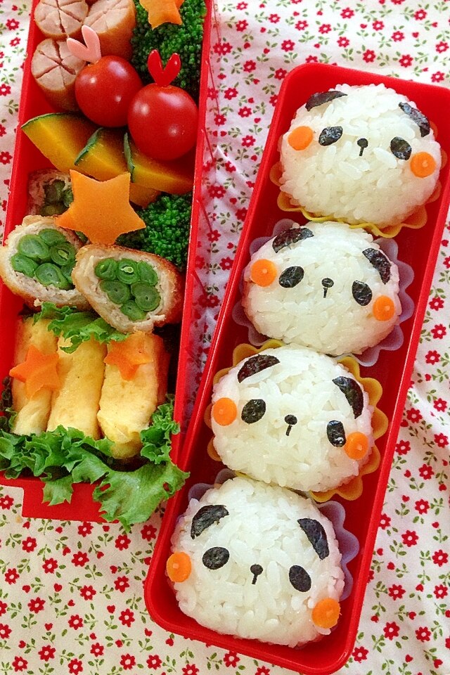 キャラ弁 簡単デコおにぎり パンダのおにぎり弁当 レシピ 作り方 By Cherry05 楽天レシピ